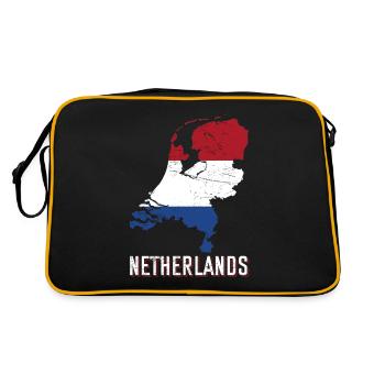 Pays-Bas drapeau forme de pays - Sac Retro - noir/or - Dos