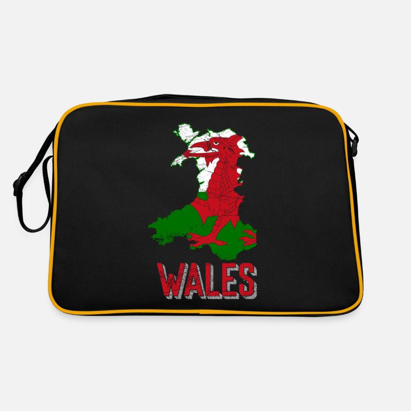 Pays de Galles - Sac Retro - noir/or