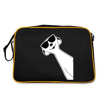 Suricate drôle avec des lunettes de soleil - Sac Retro - noir/or - Dos