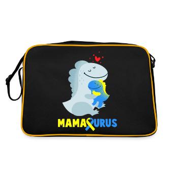 Down Syndrome Mamasaurus Dino Gift - Retro Bag - black/gold - Back
