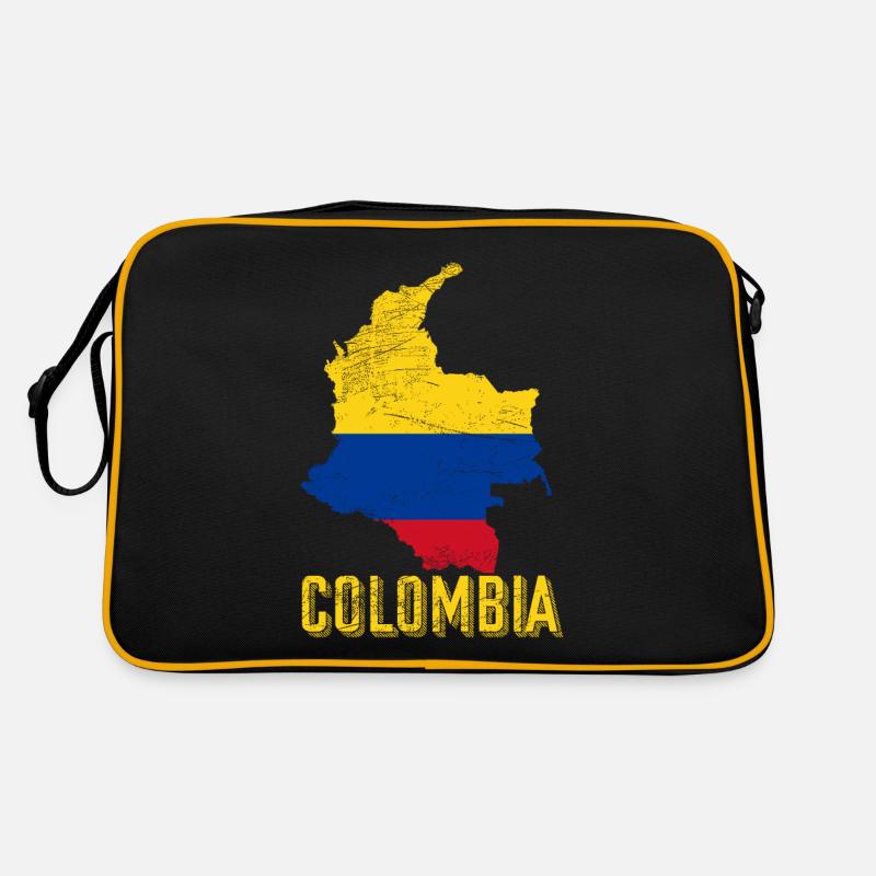 Colombie Pays forme drapeau - Sac Retro - noir/or