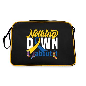 Down syndrome sock gift - Retro Bag - black/gold - Back