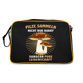 PILZE SAMMELN NICHT NUR HOBBY - Retro Tasche - Schwarz/Gold - Hinten