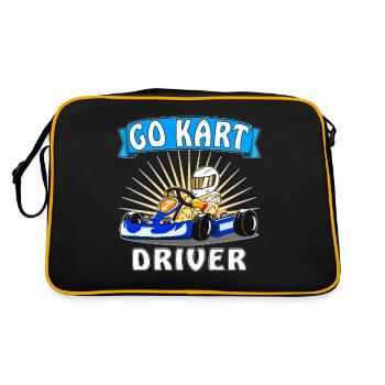 GO KART DRIVER - Sac Retro - noir/or - Dos