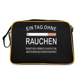 ZIGARETTE EIN TAG OHNE RAUCHEN - Retro Tasche - Schwarz/Gold - Hinten