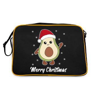 Avocado Weihnachten Geschenk Weihnachtsgeschenk - Retro Tasche - Schwarz/Gold - Hinten
