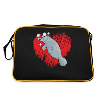 Manatee Love Manatee - Retro Bag - black/gold - Back