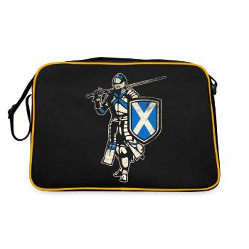 Schottischer Ritter - Retro Tasche - Schwarz/Gold - Hinten