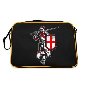 Englischer Ritter - Retro Tasche - Schwarz/Gold - Hinten