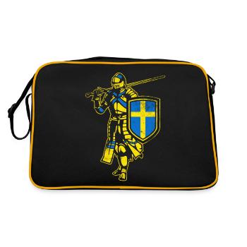 Schwedischer Ritter - Retro Tasche - Schwarz/Gold - Hinten