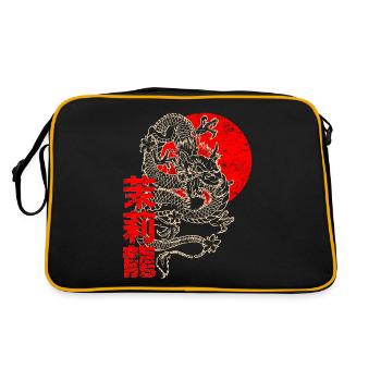 Personnages de dragon chinois japonais - Sac Retro - noir/or - Dos
