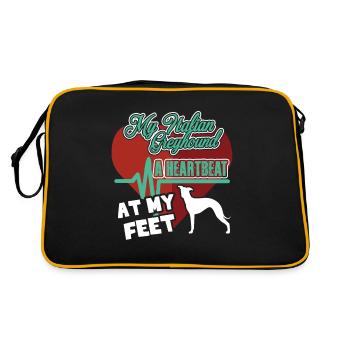 Mon lévrier italien Un battement de coeur à mes pieds T-shirt - Sac Retro - noir/or - Dos