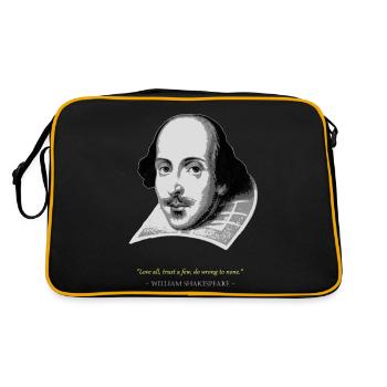 William Shakespeare Quote - Retro Bag - black/gold - Back
