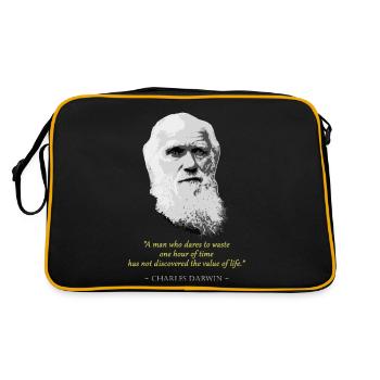 Charles Darwin Quote - Retro Bag - black/gold - Back