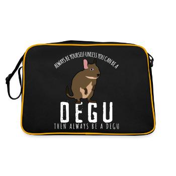 Degu funny degus saying - Be yourself - Retro Bag - black/gold - Back