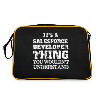 Es ist eine Salesforce-Entwickler-Sache Lustige Salesforce - Retro Tasche - Schwarz/Gold - Hinten