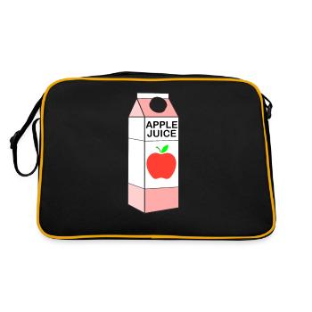 Apple Juice Tetra Pack Box Apples Juice Healthy Vitamin - Retro Bag - black/gold - Back