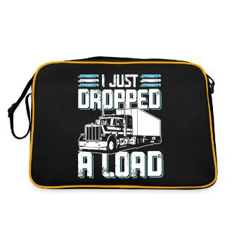 Trucker Truck spruch - Retro Tasche - Schwarz/Gold - Hinten