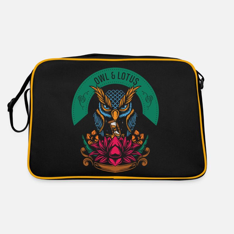 Lotus Eule Garten Geschenk Retro Tasche
