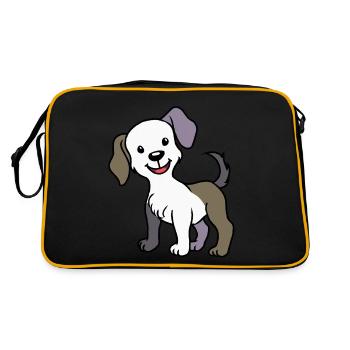 dog dog dog owner pets mutt shelter - Retro Bag - black/gold - Back