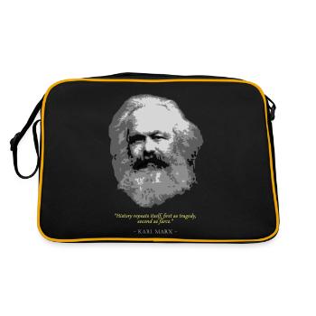 Karl Marx Citation - Sac Retro - noir/or - Dos