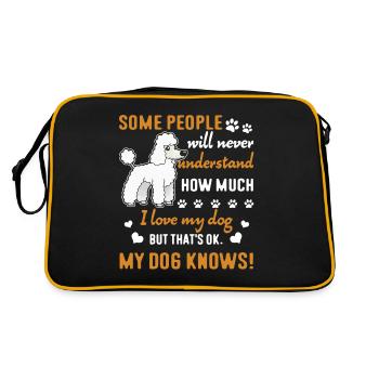 Caniche J'aime mon caniche - Sac Retro - noir/or - Dos