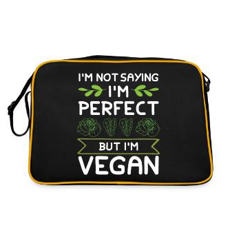 Vegan Veganer - Retro Tasche - Schwarz/Gold - Hinten