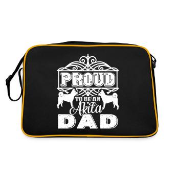 Fier d'être un père Akita - Sac Retro - noir/or - Dos