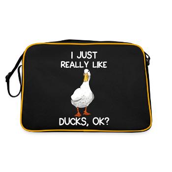 I Just Really Like Ducks - Retro Bag - black/gold - Back