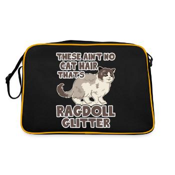 Dies ist kein Katzenhaar, das Ragdoll Glitter Tee ist - Retro Tasche - Schwarz/Gold - Hinten