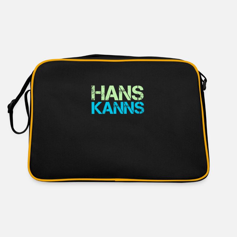 Hans Name Sprüche Hans Kanns - Retro Tasche - Schwarz/Gold