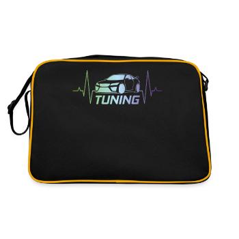 Cars Tuning Design EKG heartbeat vehicle tuning - Retro Bag - black/gold - Back