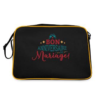 anniversaire de mariage - Sac Retro - noir/or - Dos