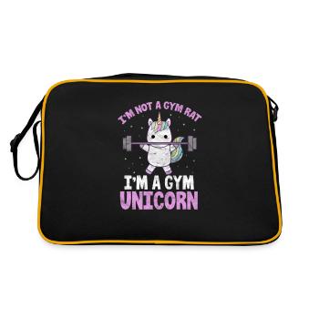 Gym Einhorn Fitness Workout Training Geschenk - Retro Tasche - Schwarz/Gold - Hinten