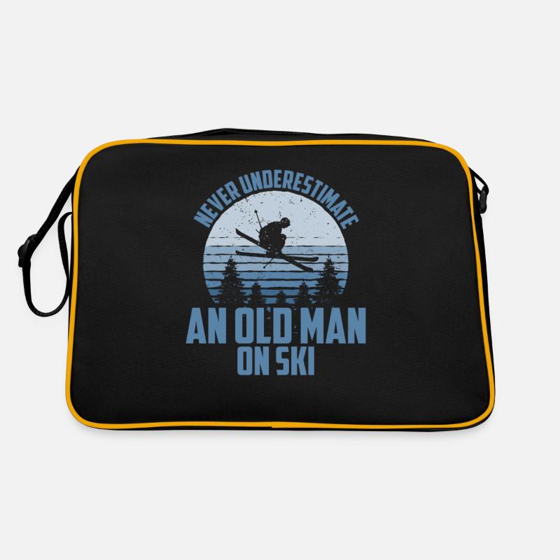 Never Underestimate An Old Man On Skis, Papa Ski Retro Tasche