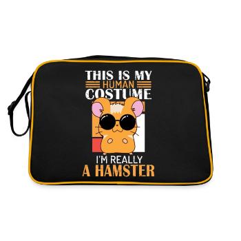 Maman hamster, papa hamster, hamster, - Sac Retro - noir/or - Dos