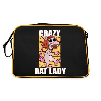 Rat, dame de rat, fou, rats - Sac Retro - noir/or - Dos