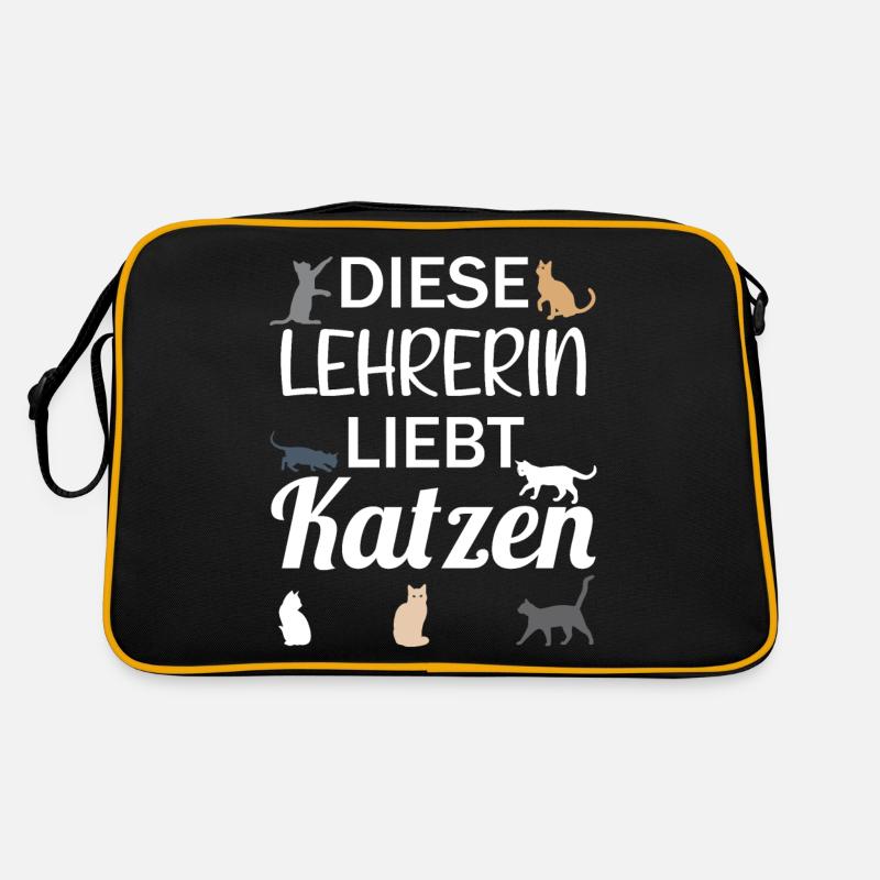 Lehrerin Liebt Katzen Geschenk Katzenliebhaber Retro Tasche