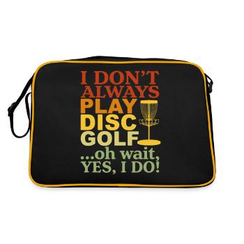 I don't always play disc golf, Vintage Frolf - Retro Tasche - Schwarz/Gold - Hinten
