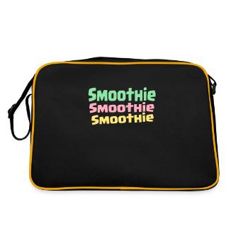 Smoothie Früchte Drink Getränk gesund Obst Gemüse - Retro Tasche - Schwarz/Gold - Hinten