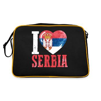 J’aime la Serbie - Sac Retro - noir/or - Dos
