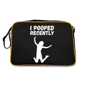 I recently pooped. Funny saying poop - Retro Bag - black/gold - Back