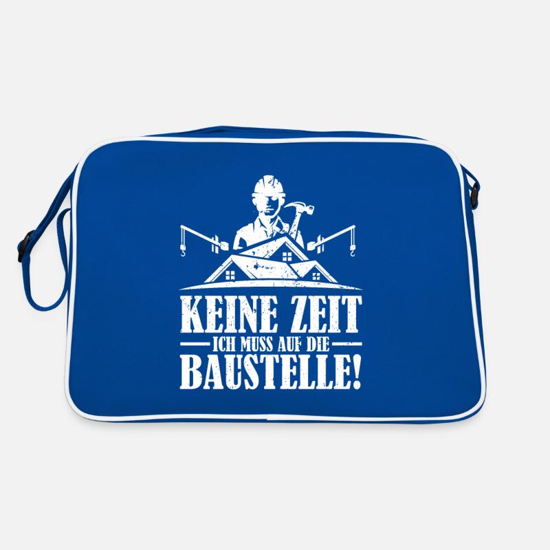 Bauarbeiter Baustelle Bauherr Geburtstag Geschenk Retro Tasche