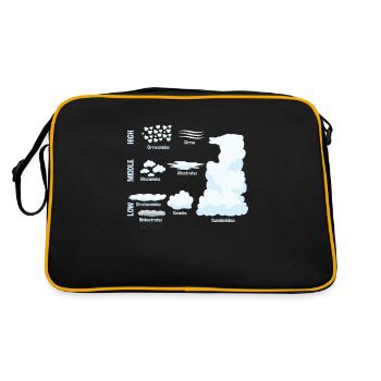 Types de nuages, météo météorologique - Sac Retro - noir/or - Dos