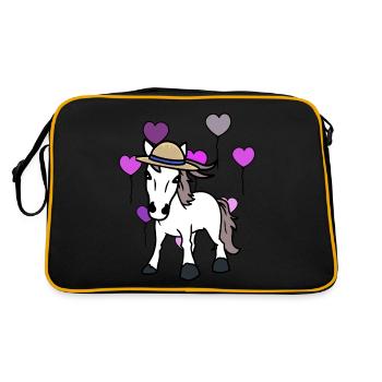 Coeur cheval cheval cheval cheval Cheval Fou de cheval - Sac Retro - noir/or - Dos