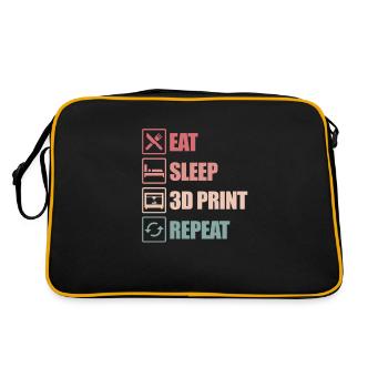 3d Drucker Druck Drucken 3d-druck Pla Geschenk - Retro Tasche - Schwarz/Gold - Hinten