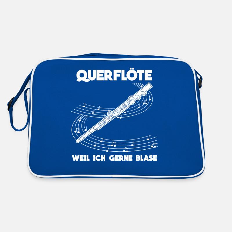 Querflöte - lustiger Spruch Witz Retro Tasche