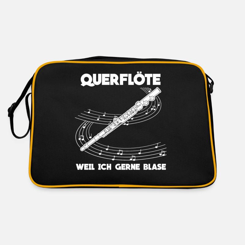 Querflöte - lustiger Spruch Witz Retro Tasche