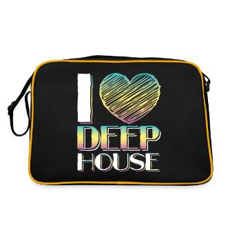 J'adore la musique deep house - Sac Retro - noir/or - Dos
