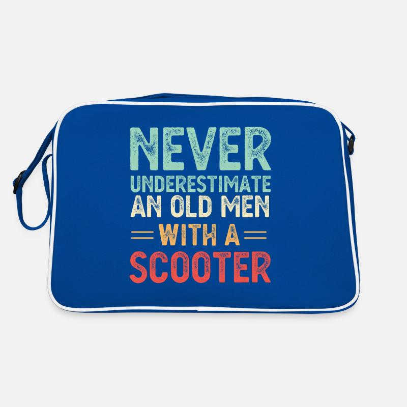 Unterschätze niemals einen alten Mann mit einem Rollergeschenk Retro Tasche